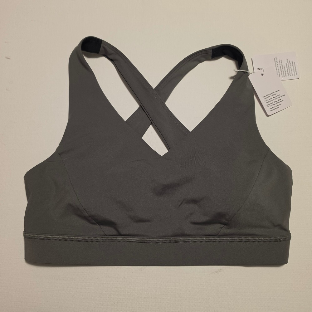 Lululemon Envital Bra B/C Cross Back Medium Support Graphite Grey Size 8
